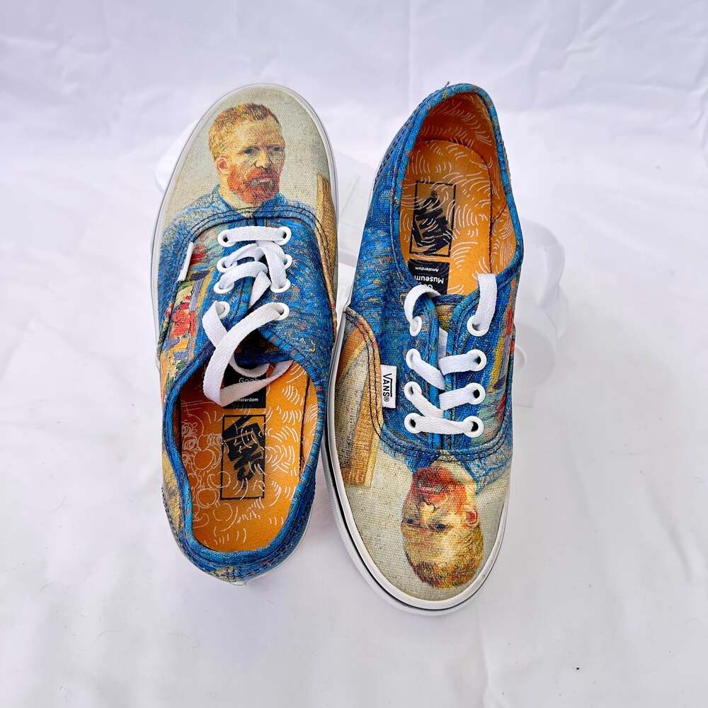 Vans x Vincent Van Gogh Sneaker Shoes ‘Self Portrait’ RARE WUS7 / MUS5.5, EU37 - Picture 7 of 9